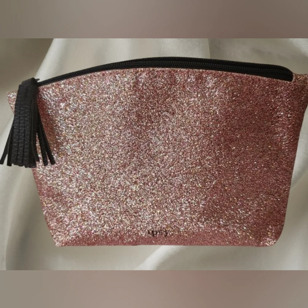 Ipsy Pink Glitter Cosmetic Bag